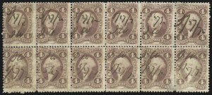 Sale 1110, Lot 1108, First Issue Revenues, Blocks and Record-Size Multiples, Cont. (Scott R17-R36)