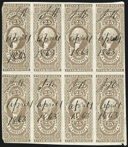 Sale 1110, Lot 1147, First Issue Revenues, Blocks and Record-Size Multiples, Cont. (Scott R37-R50)