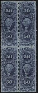 Sale 1110, Lot 1163, First Issue Revenues, Blocks and Record-Size Multiples, Cont. (Scott R51-R78)