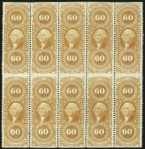 Sale 1110, Lot 1171, First Issue Revenues, Blocks and Record-Size Multiples, Cont. (Scott R51-R78)
