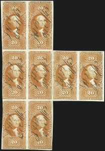 Sale 1110, Lot 1214, First Issue Revenues, Blocks and Record-Size Multiples, Cont. (Scott R95-R102)