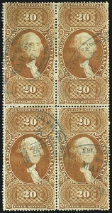 Sale 1110, Lot 1215, First Issue Revenues, Blocks and Record-Size Multiples, Cont. (Scott R95-R102)