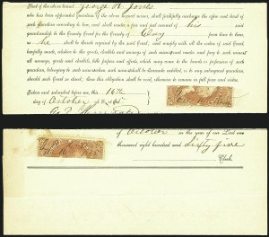 Sale 1110, Lot 1238, First Issue Revenues, Uses on Documents