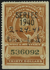 Sale 1110, Lot 1324, Documentary, Cont. (Scott R282a-R286)