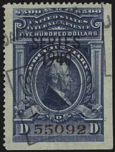 Sale 1110, Lot 1328, Documentary, Cont. (Scott R282a-R286)