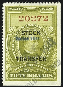 Sale 1110, Lot 1422, Stock Transfer (Scott RD12-RD66)