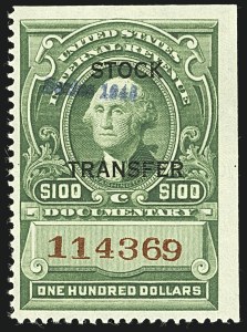 Sale 1110, Lot 1424, Stock Transfer (Scott RD12-RD66)