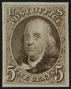 Sale 1111, Lot 10, 1847 Issue and 1875 Reproduction (Scott 1-4)
