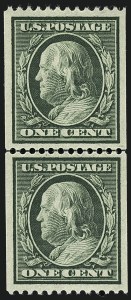 Sale Number 1111, Lot Number 288, 1908-10 Washington-Franklin Coils (Scott 348-356)