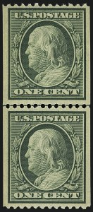 Sale 1111, Lot 290, 1908-10 Washington-Franklin Coils (Scott 348-356)