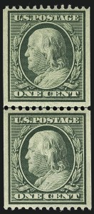Sale 1111, Lot 291, 1908-10 Washington-Franklin Coils (Scott 348-356)