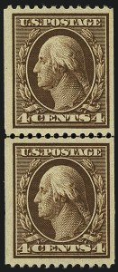 Sale 1111, Lot 299, 1908-10 Washington-Franklin Coils (Scott 348-356)