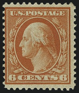 Sale 1111, Lot 322, 1909 Bluish Paper Issue (Scott 357-366), 6c Red Orange, Bluish (362) Sale 1111, Lot 322, 1909 Bluish Paper Issue (Scott 357-366)