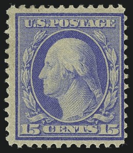 Sale 1111, Lot 331, 1909 Bluish Paper Issue (Scott 357-366), 15c Pale Ultramarine, Bluish (366) Sale 1111, Lot 331, 1909 Bluish Paper Issue (Scott 357-366)