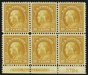 Sale 1111, Lot 411, 1912-14 Washington-Franklin Issue (Scott 405-423)