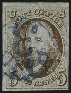 Sale 1111, Lot 6, 1847 Issue and 1875 Reproduction (Scott 1-4)