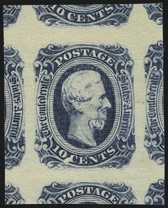 Sale 1111, Lot 870, Confederate States Superb Unused Singles