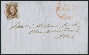 Sale 1115, Lot 2023, 5c 1847 Issue, On-Cover (Scott 1)