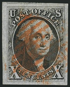 Sale Number 1115, Lot Number 2028, 10c 1847 Issue, Off-Cover (Scott 2)