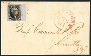 Sale 1115, Lot 2048, 10c 1847 Issue, On-Cover (Scott 2)