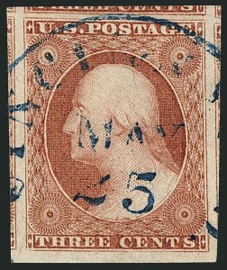 Sale 1115, Lot 2085, 3c 1851-56 Issue (Scott 10-11)