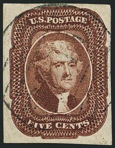 Sale 1115, Lot 2102, 5c 1851-56 Issue (Scott 12)