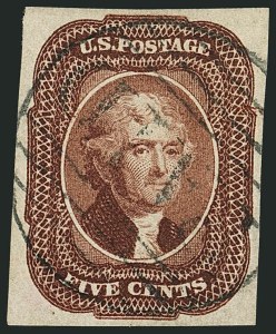 Sale 1115, Lot 2103, 5c 1851-56 Issue (Scott 12)