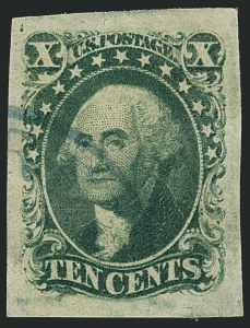 Sale 1115, Lot 2123, 10c 1851-56 Issue (Scott 13-14)