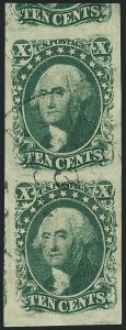 Sale 1115, Lot 2127, 10c 1851-56 Issue (Scott 13-14)