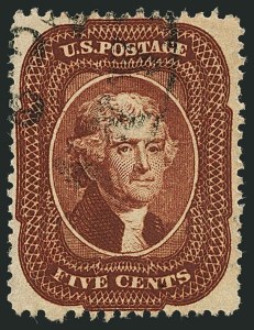 Sale 1115, Lot 2165, 5c 1857-60 Issue (Scott 28b-30A)