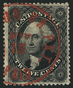 Sale 1115, Lot 2185, 12c-24c 1857-60 Issue (Scott 36-37)