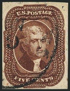 Sale 1116, Lot 3104, 1851-56 Issue (Scott 5A-17), 5c Red Brown (12) Sale 1116, Lot 3104, 1851-56 Issue (Scott 5A-17)