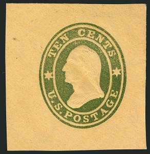 Sale 1116, Lot 3469, Officials thru Postal Stationery, 10c Green on Buff, Die 11, Cut Square (U33, UPSS 65) Sale 1116, Lot 3469, Officials thru Postal Stationery