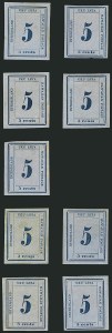 Sale 1116, Lot 3655, Hawaii: 1853 Kamehameha thru Numeral Issues