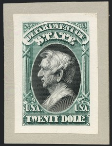 Sale 1118, Lot 229, 1873 State Department Post Office Announcement, Essays and Proofs