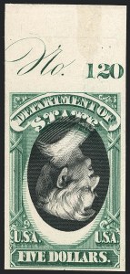Sale 1118, Lot 236, 1873 State Department Invert Proofs