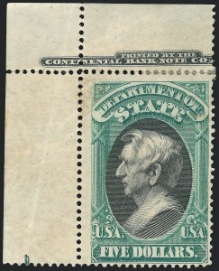 Sale 1118, Lot 243, 1873 State Department Issued Stamps ($2.00-$5.00)