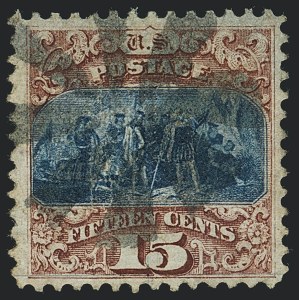 Sale 1118, Lot 70, 15c Type I1869 Pictorial Issue Grill Varieties (Scott 118)