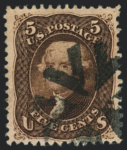 Sale 1120, Lot 1261, 1861-66 Issue (Scott 56-78), 5c Brown (76) Sale 1120, Lot 1261, 1861-66 Issue (Scott 56-78)
