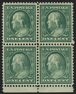 Sale 1120, Lot 1462, 1908-13 Washington-Franklin Issues (Scott 331-388)