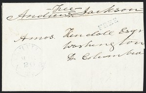 Sale 1129, Lot 302, Andrew Jackson Free Frank