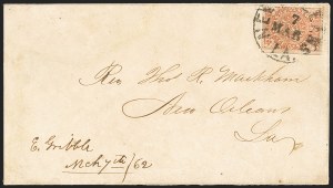 Sale 1129, Lot 510, Confederate States: Postmasters Provisionals, New Orleans thru Unionville