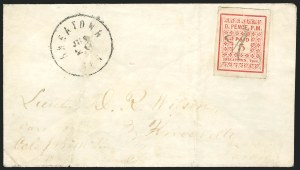 Sale 1129, Lot 515, Confederate States: Postmasters Provisionals, New Orleans thru Unionville