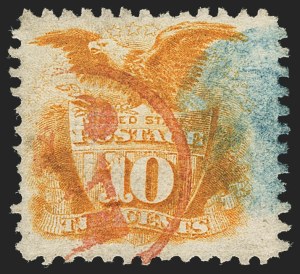 Sale 1133, Lot 194, 10c-12c 1869 Pictorial Issue, off-Cover (Scott 116-117)