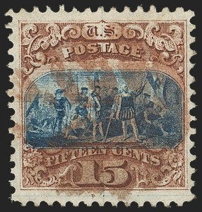 Sale 1133, Lot 216, 15c 1869 Pictorial Issue, off-Cover (Scott 118-119b)