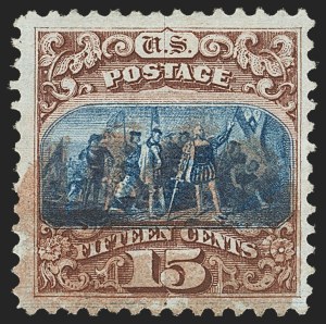 Sale 1133, Lot 217, 15c 1869 Pictorial Issue, off-Cover (Scott 118-119b)