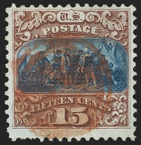 Sale 1133, Lot 221, 15c 1869 Pictorial Issue, off-Cover (Scott 118-119b)