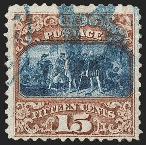 Sale 1133, Lot 224, 15c 1869 Pictorial Issue, off-Cover (Scott 118-119b)