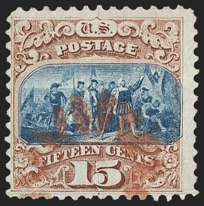 Sale 1133, Lot 225, 15c 1869 Pictorial Issue, off-Cover (Scott 118-119b)