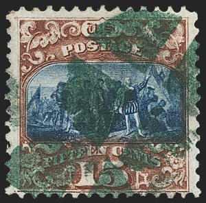 Sale 1133, Lot 229, 15c 1869 Pictorial Issue, off-Cover (Scott 118-119b)